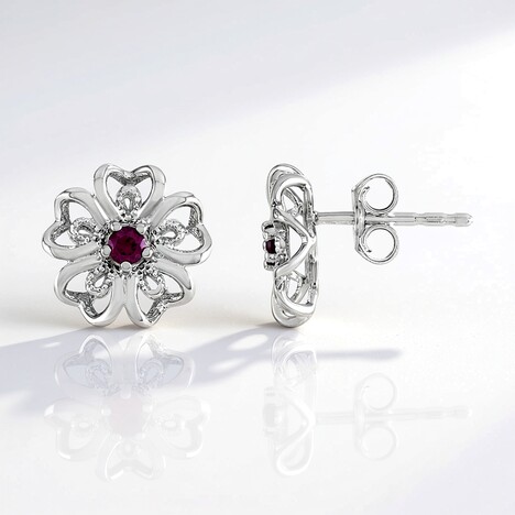 Orecchini in argento con Rodolite