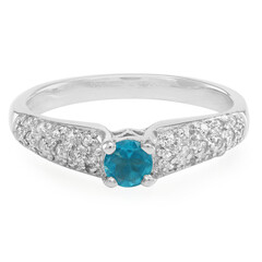 Neonblauer Apatit-Silberring