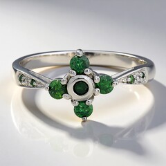Anello placcato in platino con Diamante Fancy