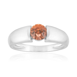 Bague en argent et Zircon champagne