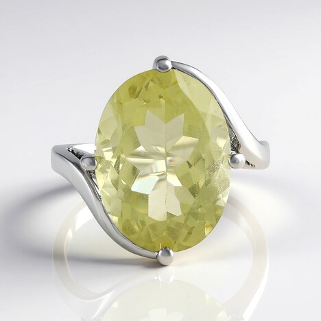 Anello in argento con Quarzo Limone