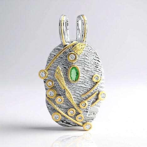 Ciondolo in argento con Tsavorite della Tanzania (MONOSONO COLLECTION)