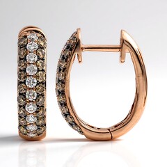 Orecchini in oro con Diamante Cioccolato SI2