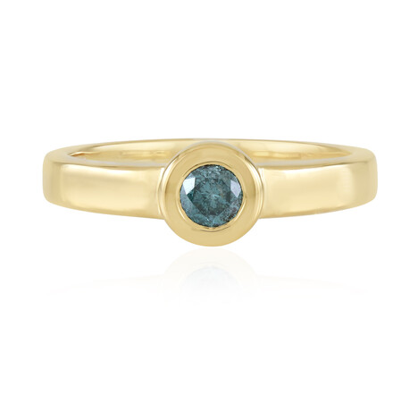 Anello in argento con Diamante Blu I2