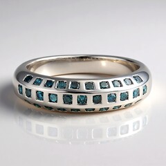 Anello in argento con Diamante Blu Royal