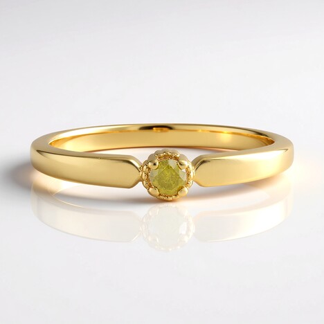 Anello in argento con Diamante Giallo I3