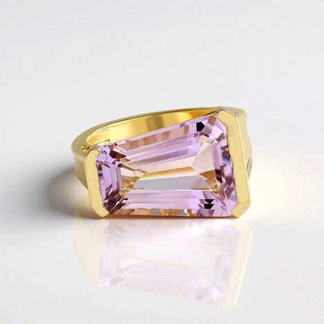 Anello in argento con Ametista Rose de France (KM by Juwelo)
