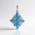 Pendentif en argent et Apatite bleu néon