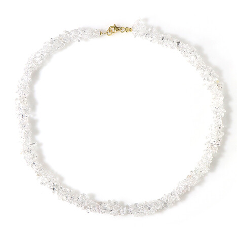 Weißer Quarz-Silberhalskette