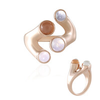 Bague en argent et Pierre de lune bleue (KM by Juwelo)