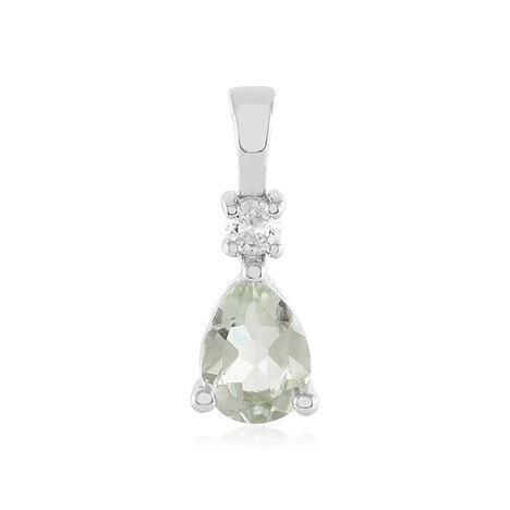 Zilveren hanger met een groene amethist