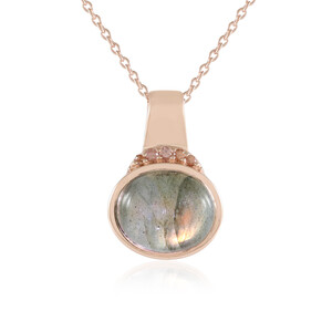 Zilveren halsketting met een Koperen Minary Labradoriet (KM by Juwelo)