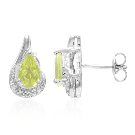 Cuprian Tourmaline Silver Earrings