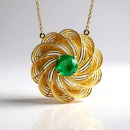 Collier en or et Emeraude de Zambie (Ornaments by de Melo)