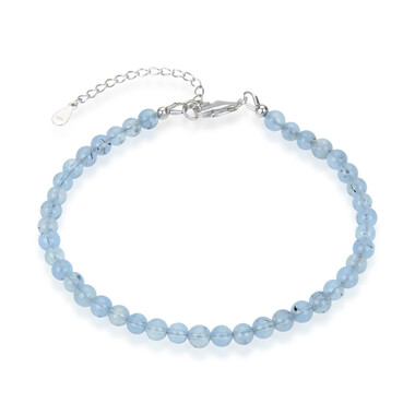 Brazalete en plata con Aguamarina