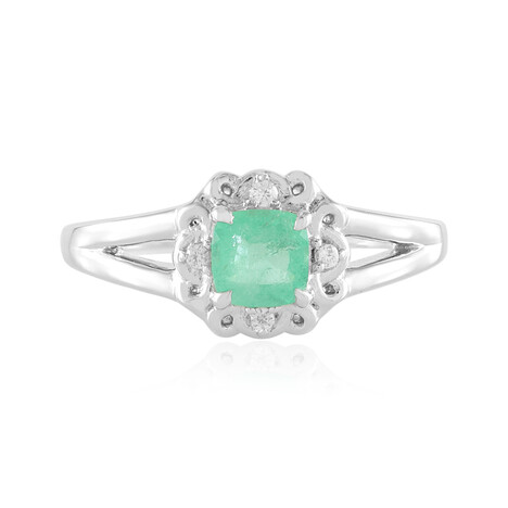 Russischer Smaragd-Silberring (Adela Silber)