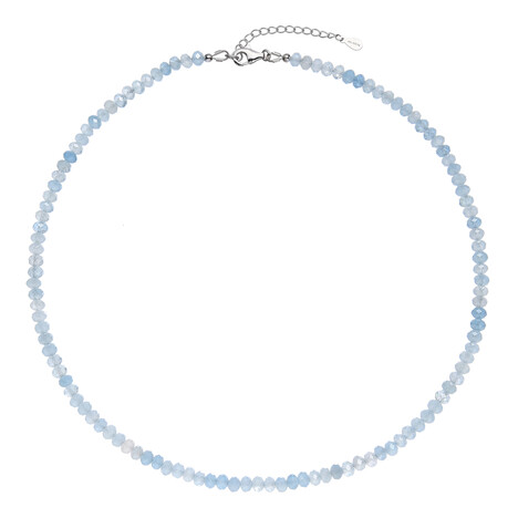 Brasilianischer Aquamarin-Silberhalskette