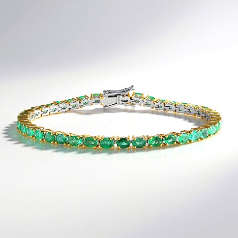 Bracciale in argento con Smeraldo Zambia (Gems en Vogue)