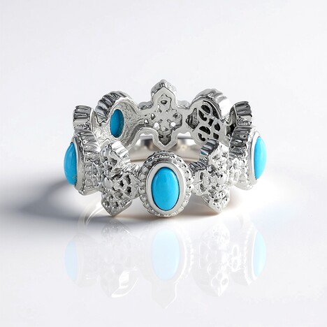 Bague en argent et Turquoise Sleeping Beauty (Dallas Prince Designs)