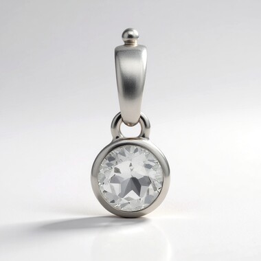 White Topaz Silver Pendant