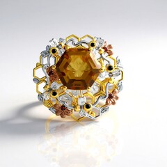 Anello in argento con Citrino