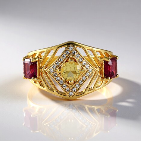 Anello in argento con Berillo Giallo