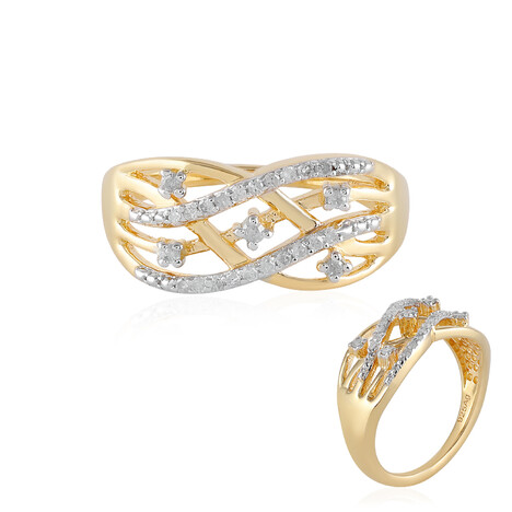 I2 (I) Diamond Silver Ring