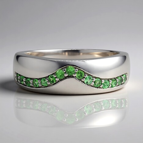Anello in argento con Tsavorite del Kenya
