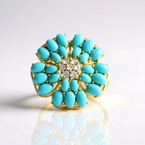 Anello in argento con Turchese Sleeping Beauty (Faszination Türkis)