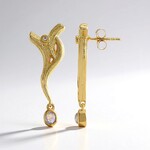 Orecchini in argento con Pietra di Luna Arcobaleno AAA (MONOSONO COLLECTION)