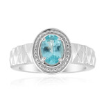 Bague en argent et Apatite bleue (Pallanova)
