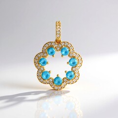 Ciondolo in argento con Apatite Blu Neon
