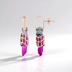 Orecchini in argento con Quarzo Bicolore (MONOSONO COLLECTION)