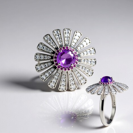 Anello in argento con Ametista