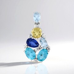 Pendentif en argent et Kyanite du Népal