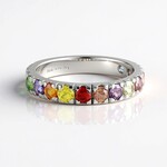 Anello in argento con Zaffiro Fancy