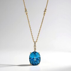 Collana in oro con Topazio Blu Londra
