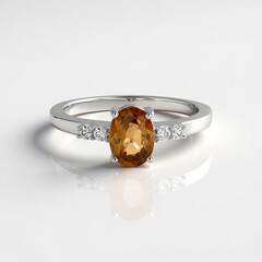 Anello in argento con Zircone Champagne