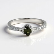 Grüner Ceylon-Zirkon-Silberring