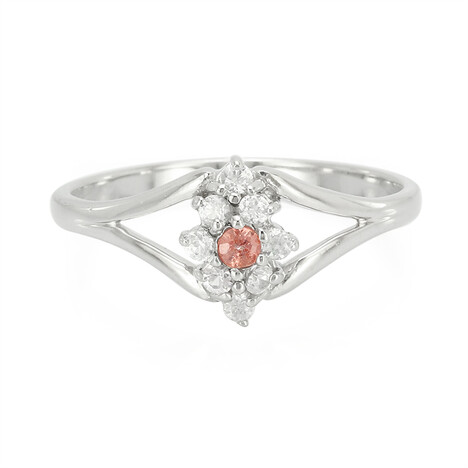 Anillo en plata con Zafiro Padparadscha