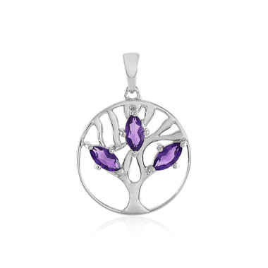 Sambia-Amethyst-Silberanhänger