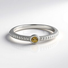 Anello in argento con Zircone Giallo