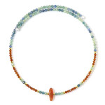 Stalen halsband met een carneool (Riya)