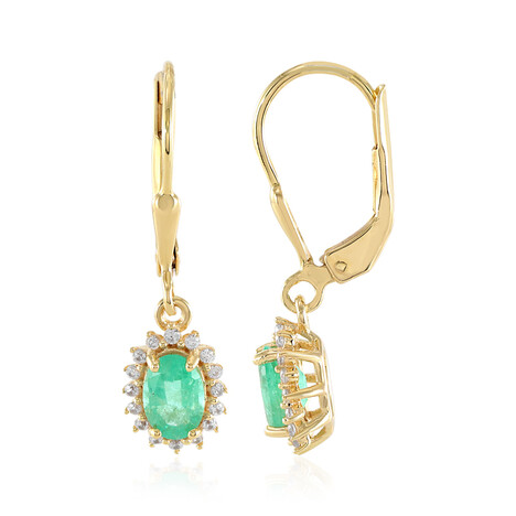 Pendientes en plata con Esmeralda de Rusia