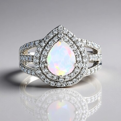 Anello in argento con Opale di Welo