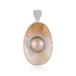 Zilveren hanger met een Mabe parel (Bali Barong)