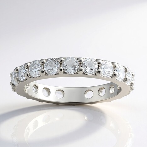 Anello in argento con Topazio Bianco