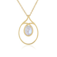 Collar en plata con Piedra de luna azul (KM by Juwelo)