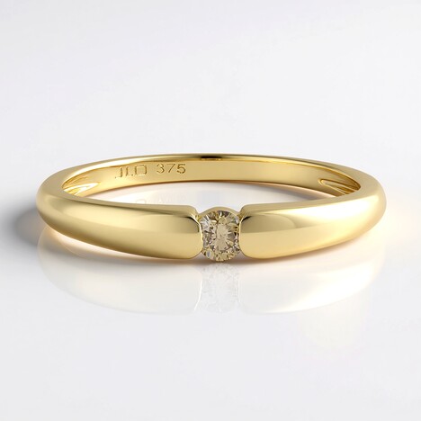 Anello in oro con Diamante Champagne I2
