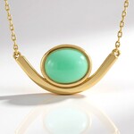 Collana in argento con Crisoprasio (KM by Juwelo)